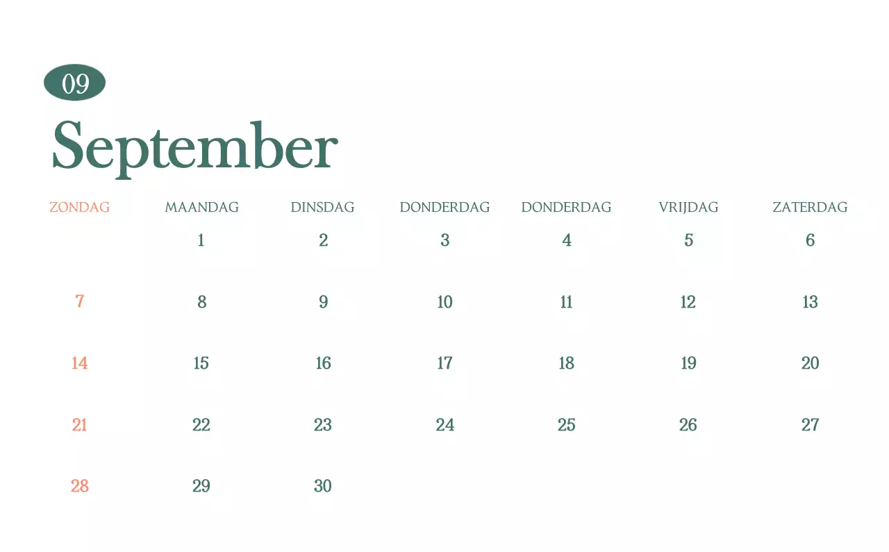 Een moderne cafékalender met aanbevelingen voor de drank van de maand