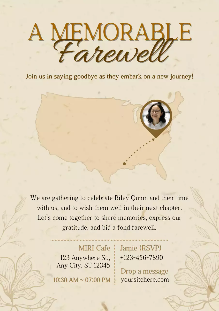 Beige Classic Farewell Invitation Poster