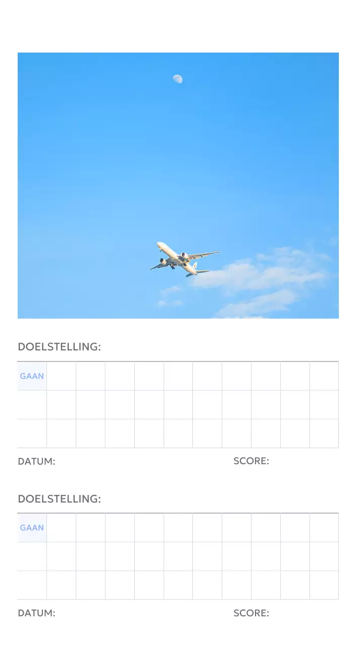 Photo goal tracker kalender met een vleugje blauw