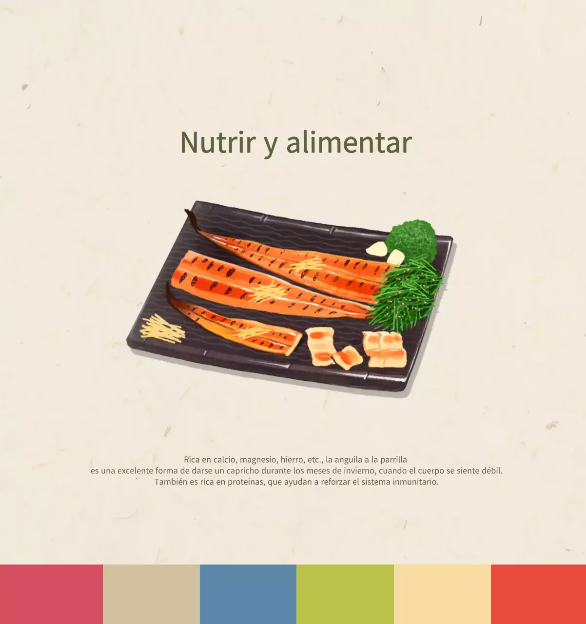 Calendario de comidas tradicionales en beige