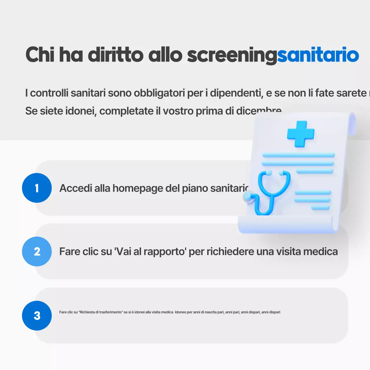 Certificato di buona salute blu