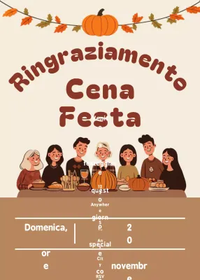 invito al Ringraziamento arancione retrò