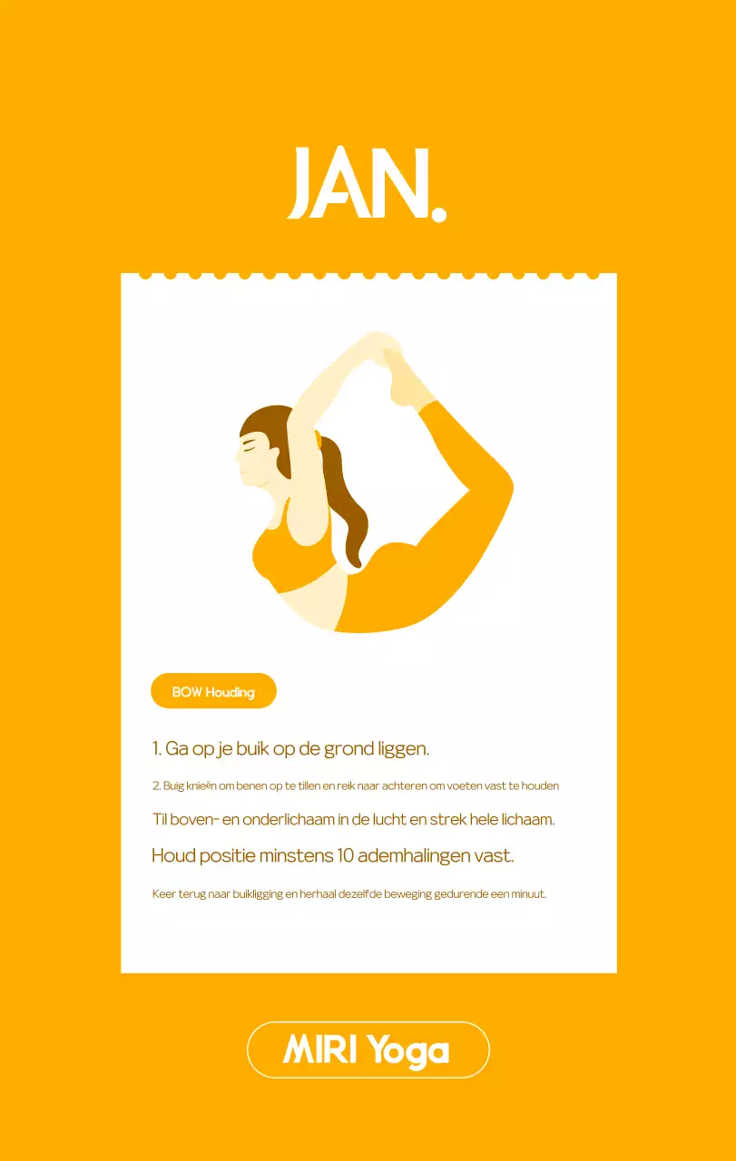 Oranje Minimalistische Yoga Promotiekalender