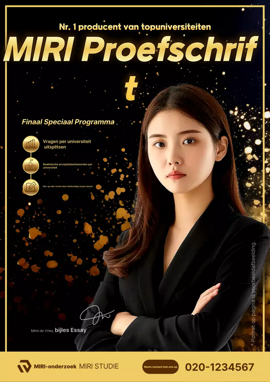 Advertenties voor proefschriftcolleges in zwart en goud gemarkeerd