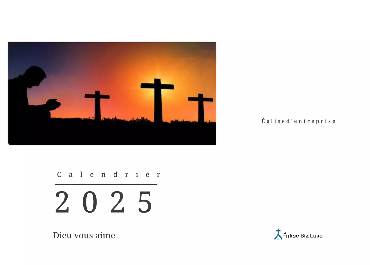 Calendrier photographique conceptuel mettant en scène des églises dans des paysages.