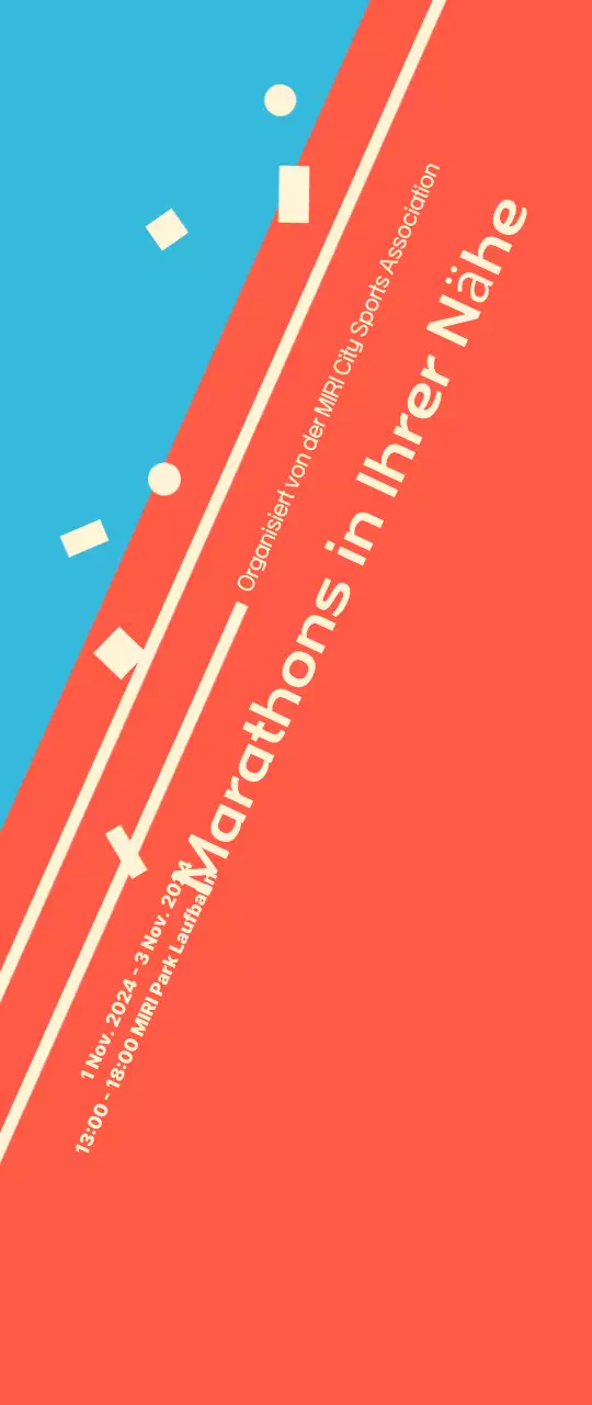 Leuchtend orangefarbene Marathonveranstaltung