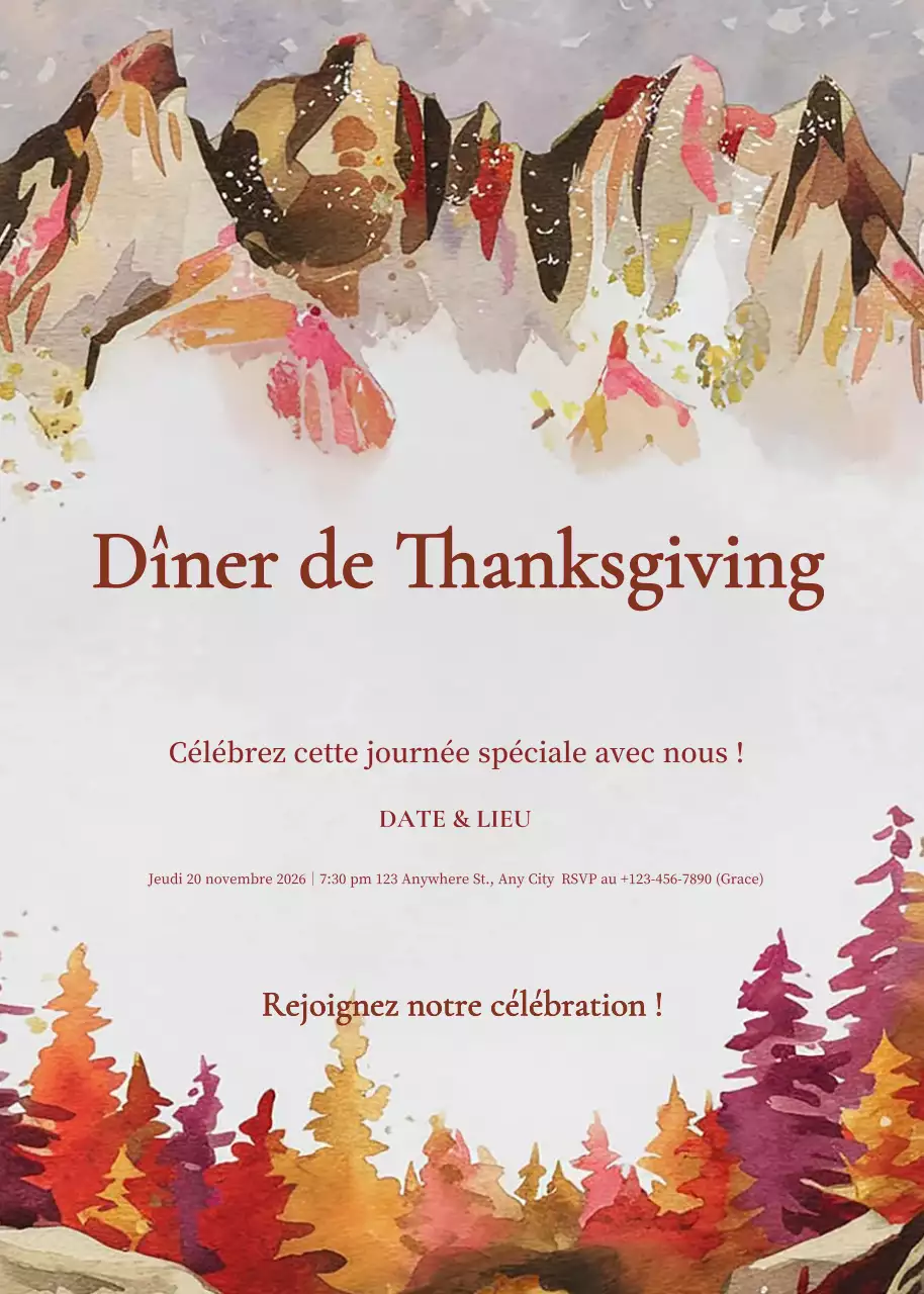 invitation à dîner rustique marron