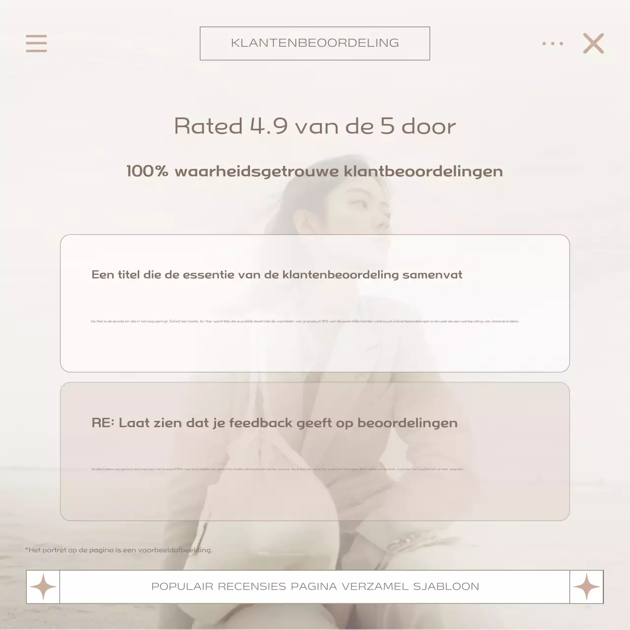 Promoot Beige Modern Beoordelingssjabloon