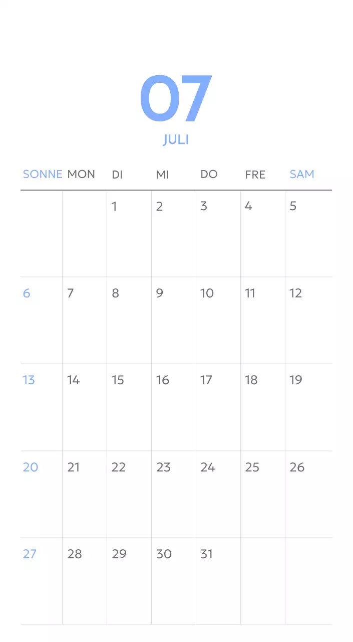 Foto-Zielverfolgungskalender mit einem Hauch von Blau