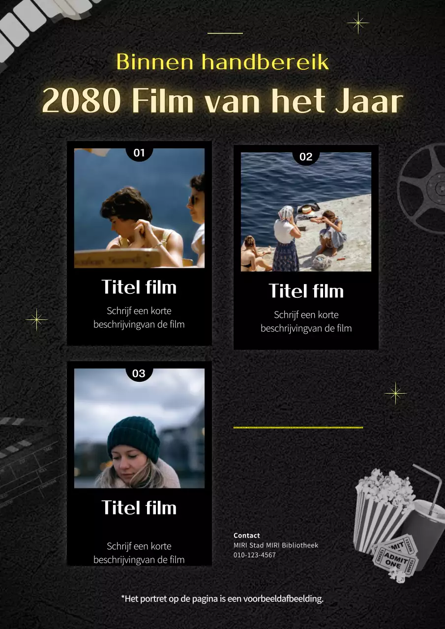 Een zwart retro filmevenement promoten