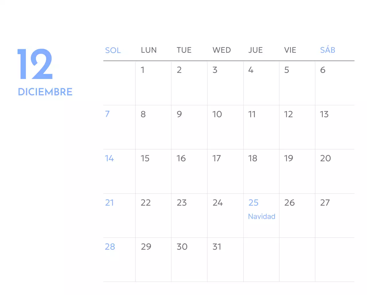 Calendario fotográfico de seguimiento de objetivos con un toque de azul
