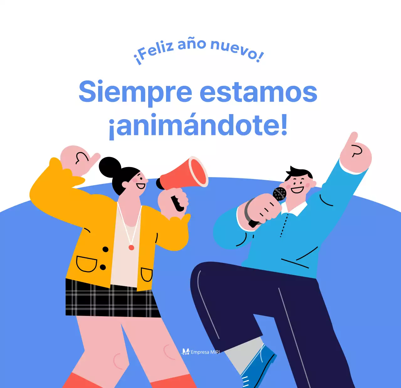 Calendario motivacional con ilustraciones llenas de energía y citas positivas sobre fondo azul claro