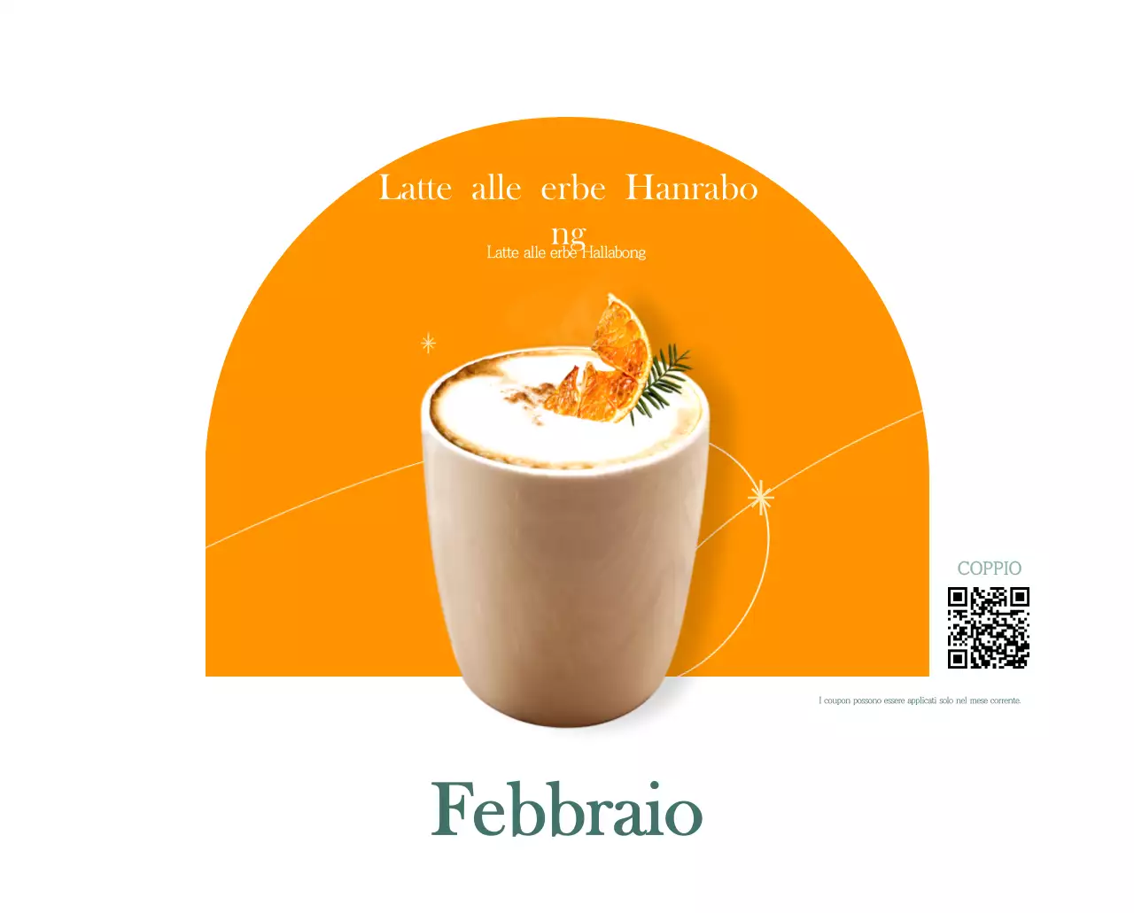 Un moderno calendario dei caffè con i consigli per la bevanda del mese