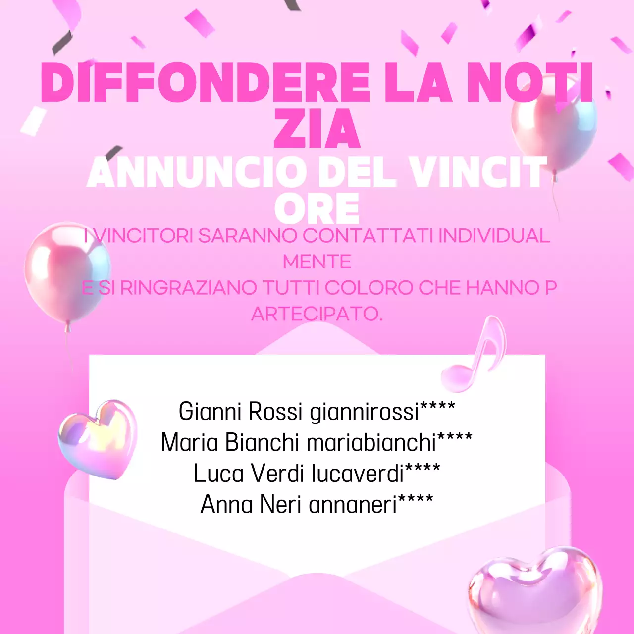 Promuovete il vostro evento black pop