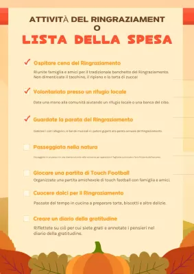 planner arancione per le vacanze autunnali