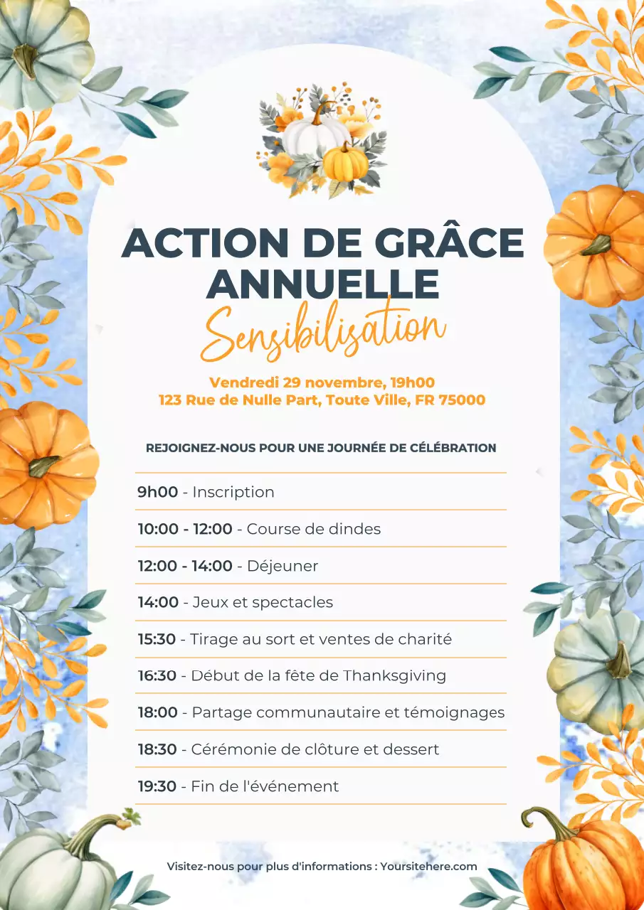 invitation traditionnelle à Thanksgiving