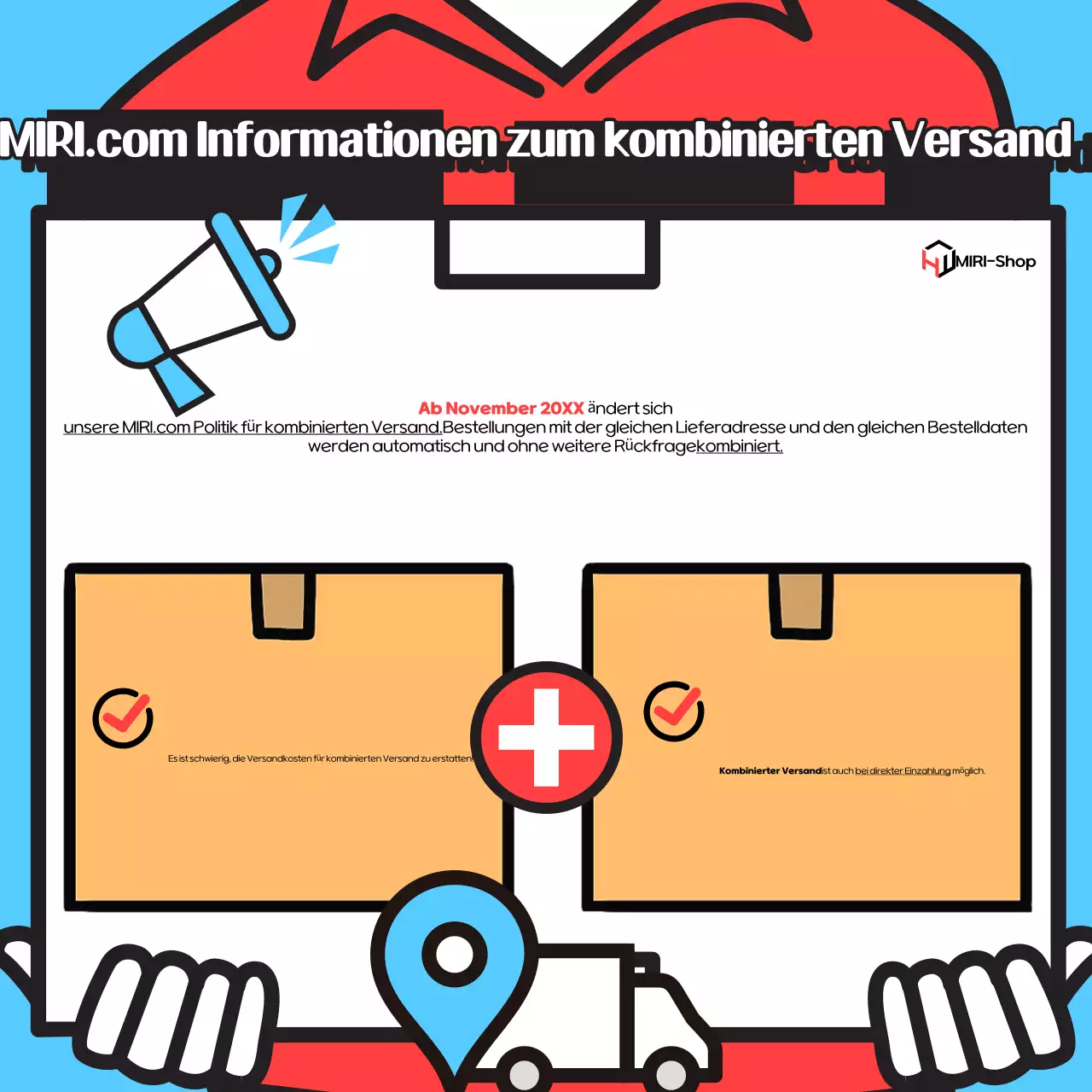 Hellblau einfache Versandanweisungen