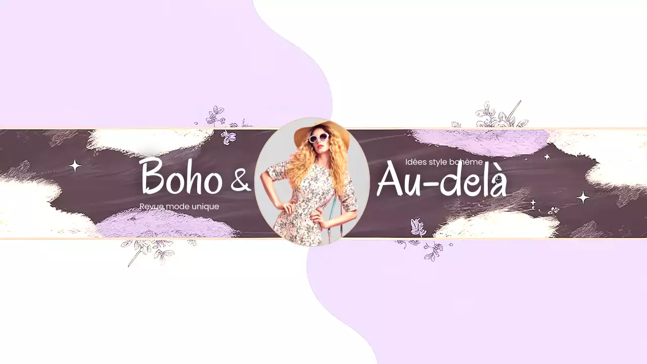 Purple Bohemian Fashion Youtube Channel Art