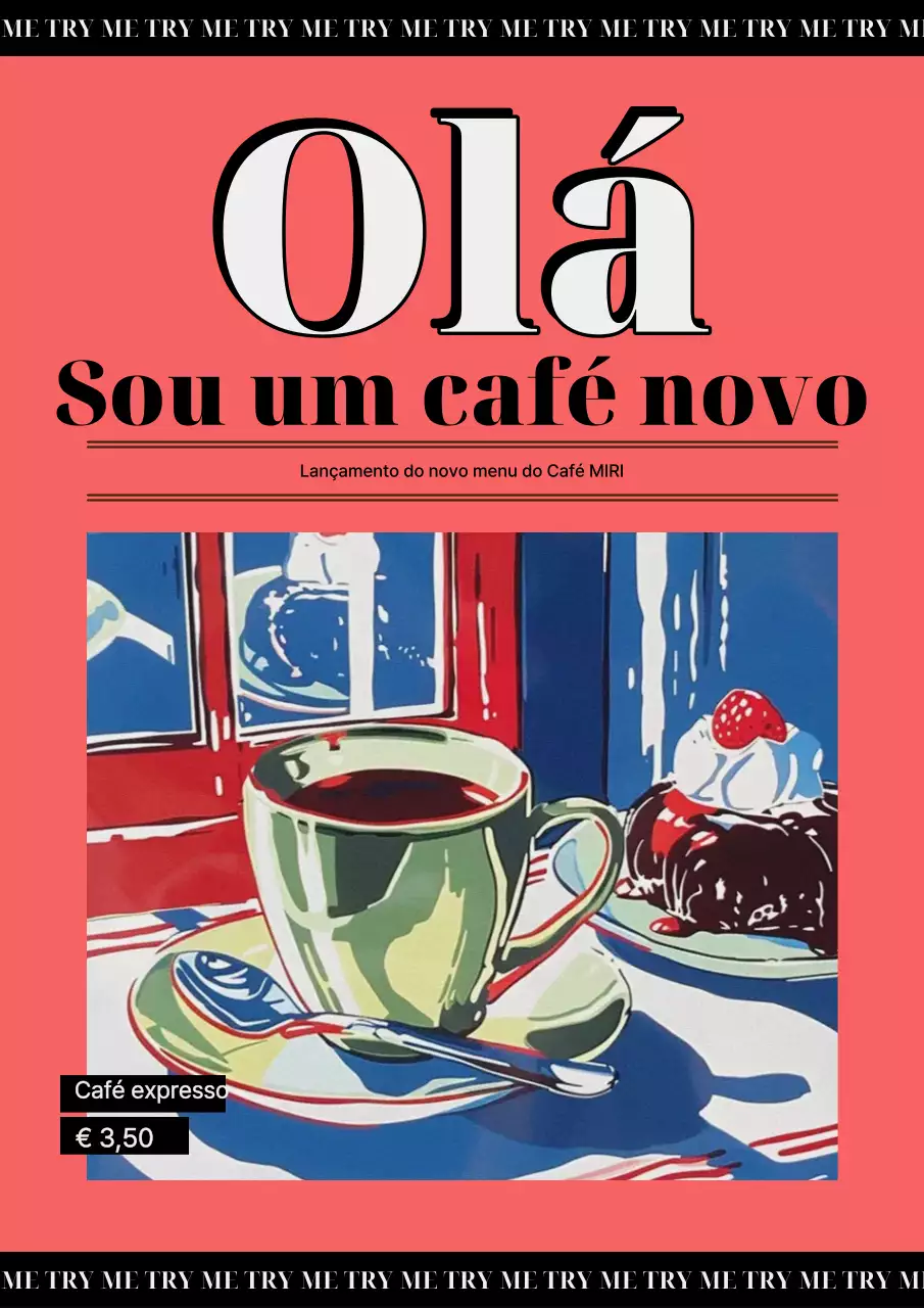 Anúncio de café vintage vermelho