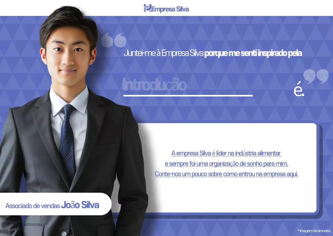 Carta de apresentação para a entrevista de recrutamento da Blue Modern