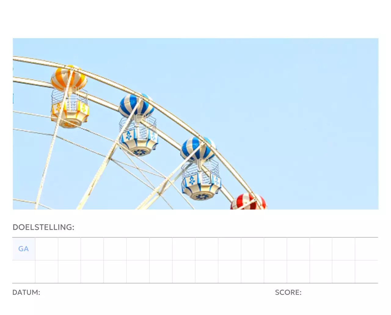 Photo goal tracker kalender met een vleugje blauw