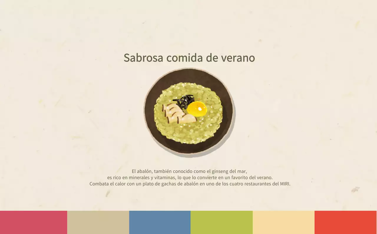 Calendario de comidas tradicionales en beige