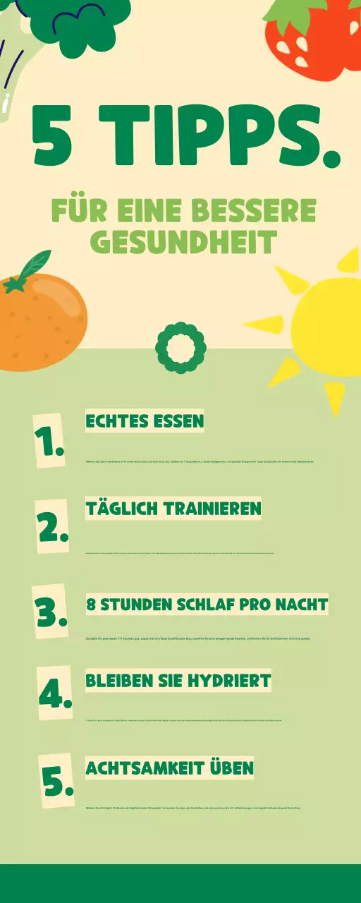 5 Tipps für eine bessere Gesundheit Infografik