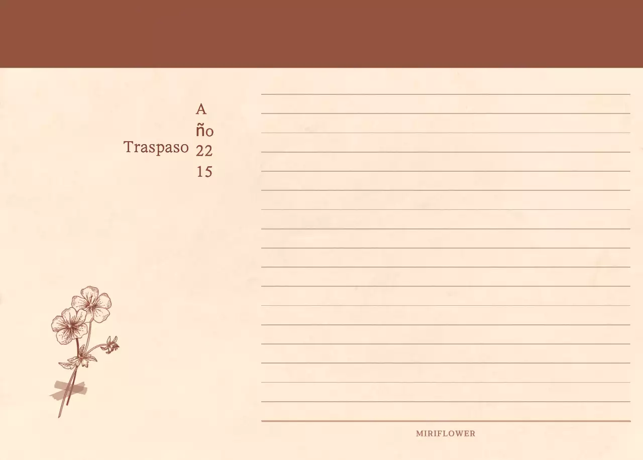 Un calendario sentimental de floristería en concepto de papel tejido marrón claro y marrón