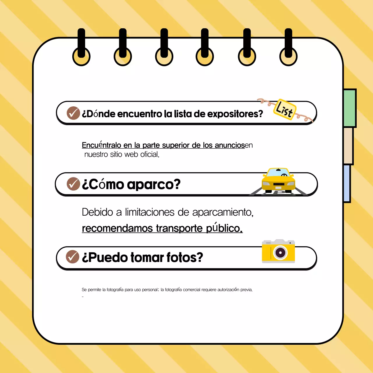 Información llamativa sobre fondo amarillo