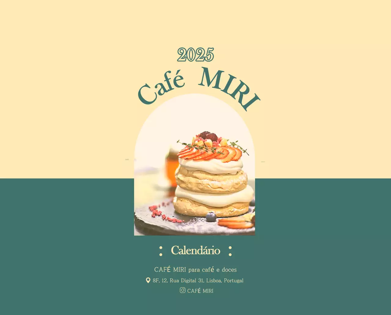 Um calendário moderno de cafés com recomendações da bebida do mês