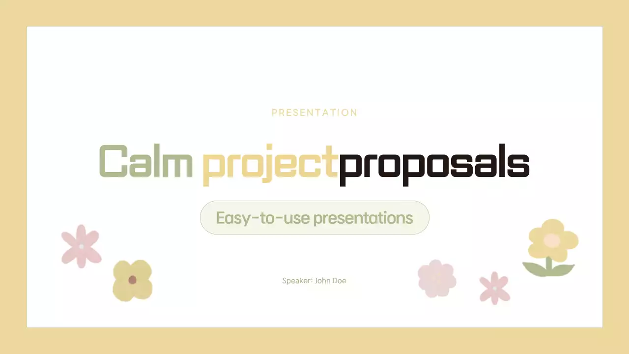 Beige Floral Project Proposal Presentation