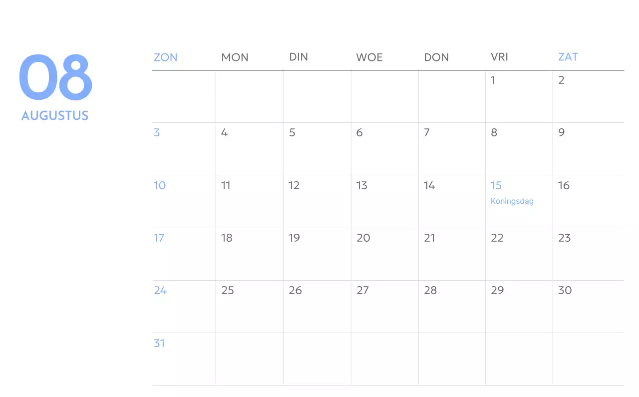 Photo goal tracker kalender met een vleugje blauw