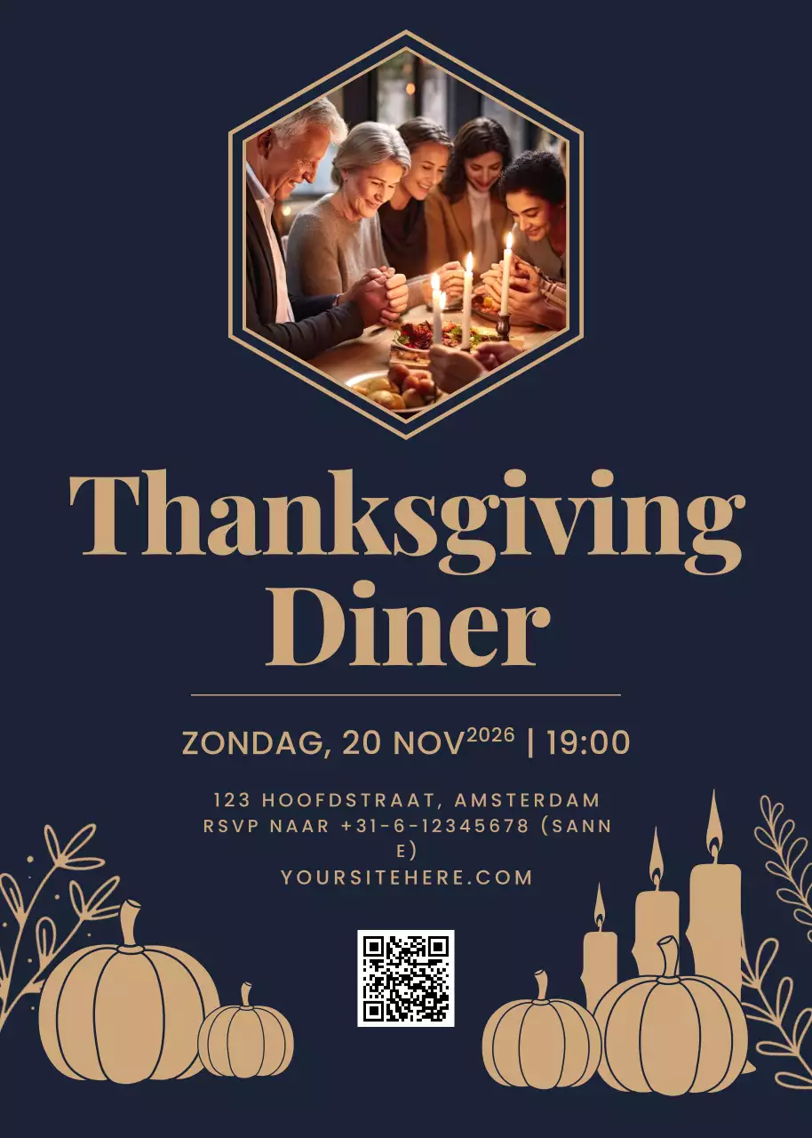 Marine Klassiek Uitnodiging Thanksgiving Diner
