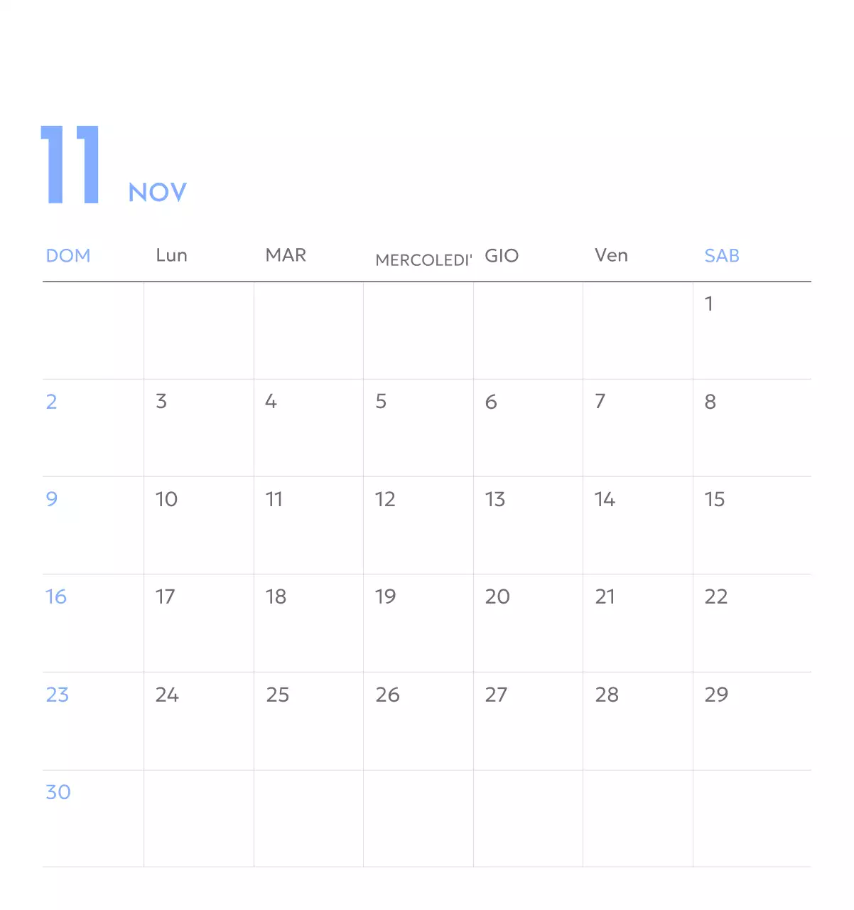 Calendario con foto tracciatore di obiettivi con un tocco di blu
