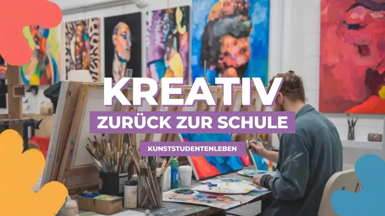 orange rot blau zurück zur Schule