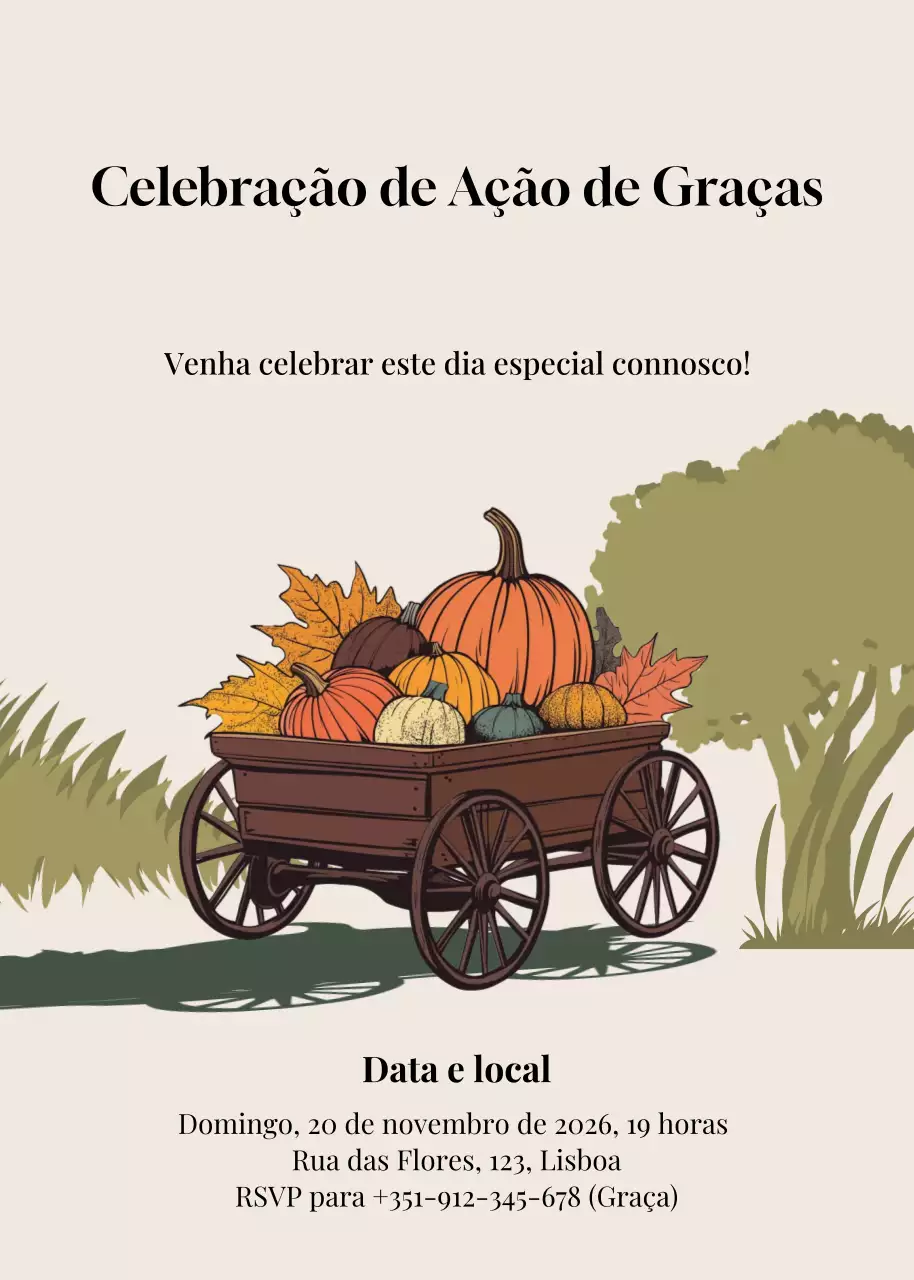 convite de festa rústica bege