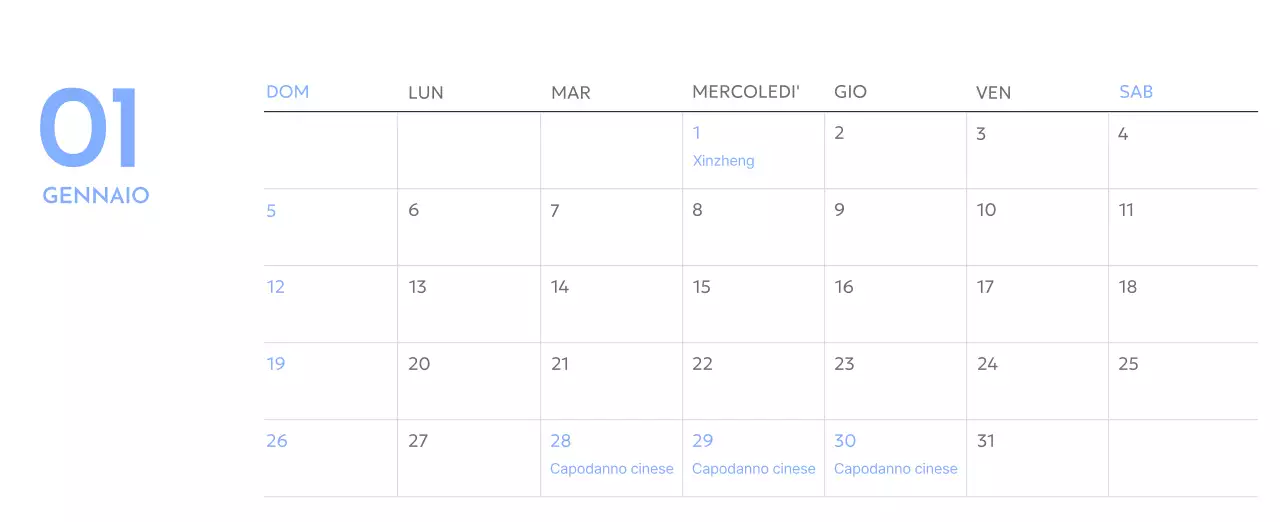 Calendario con foto tracciatore di obiettivi con un tocco di blu