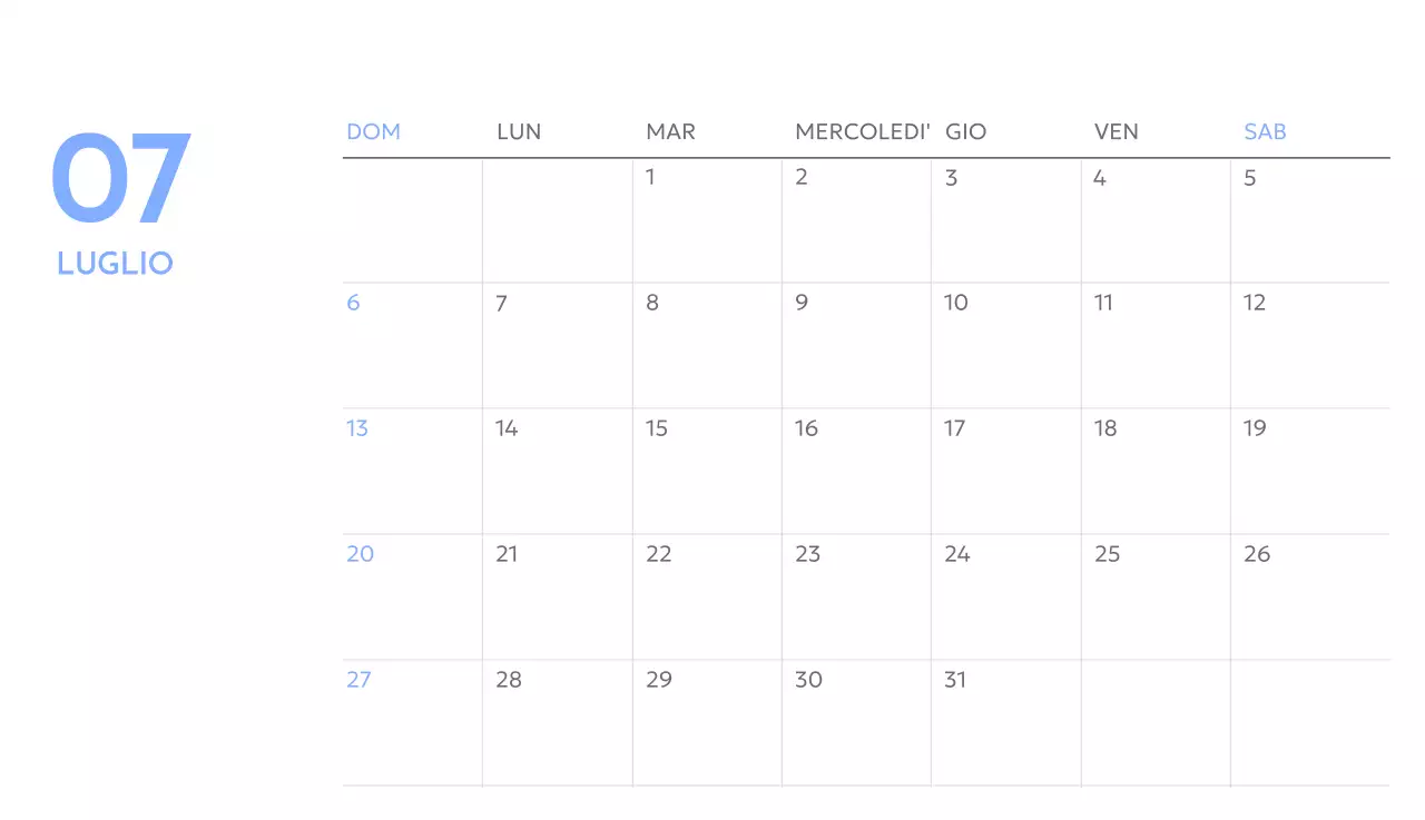 Calendario con foto tracciatore di obiettivi con un tocco di blu