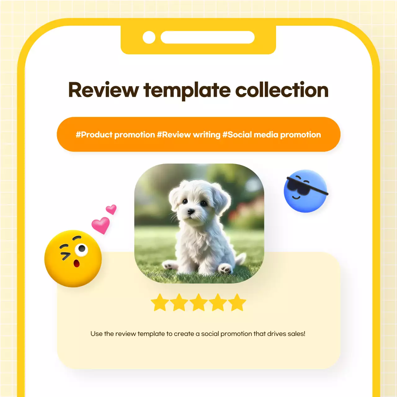Yellow Modern Review Promotion Instagram Carousel