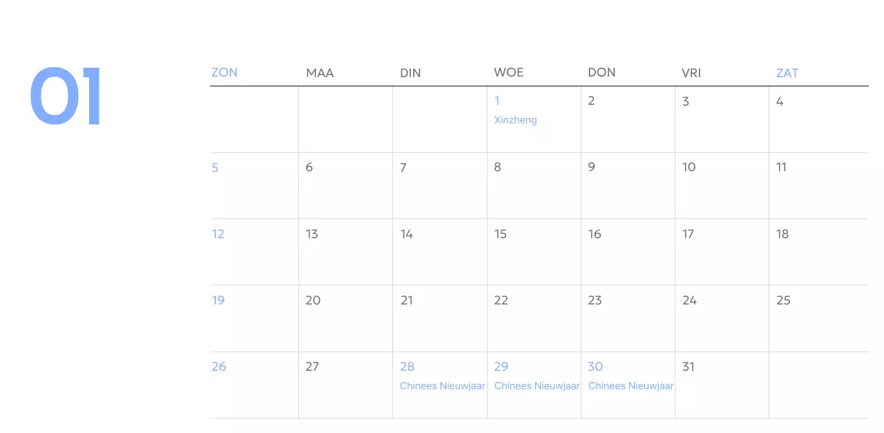 Photo goal tracker kalender met een vleugje blauw