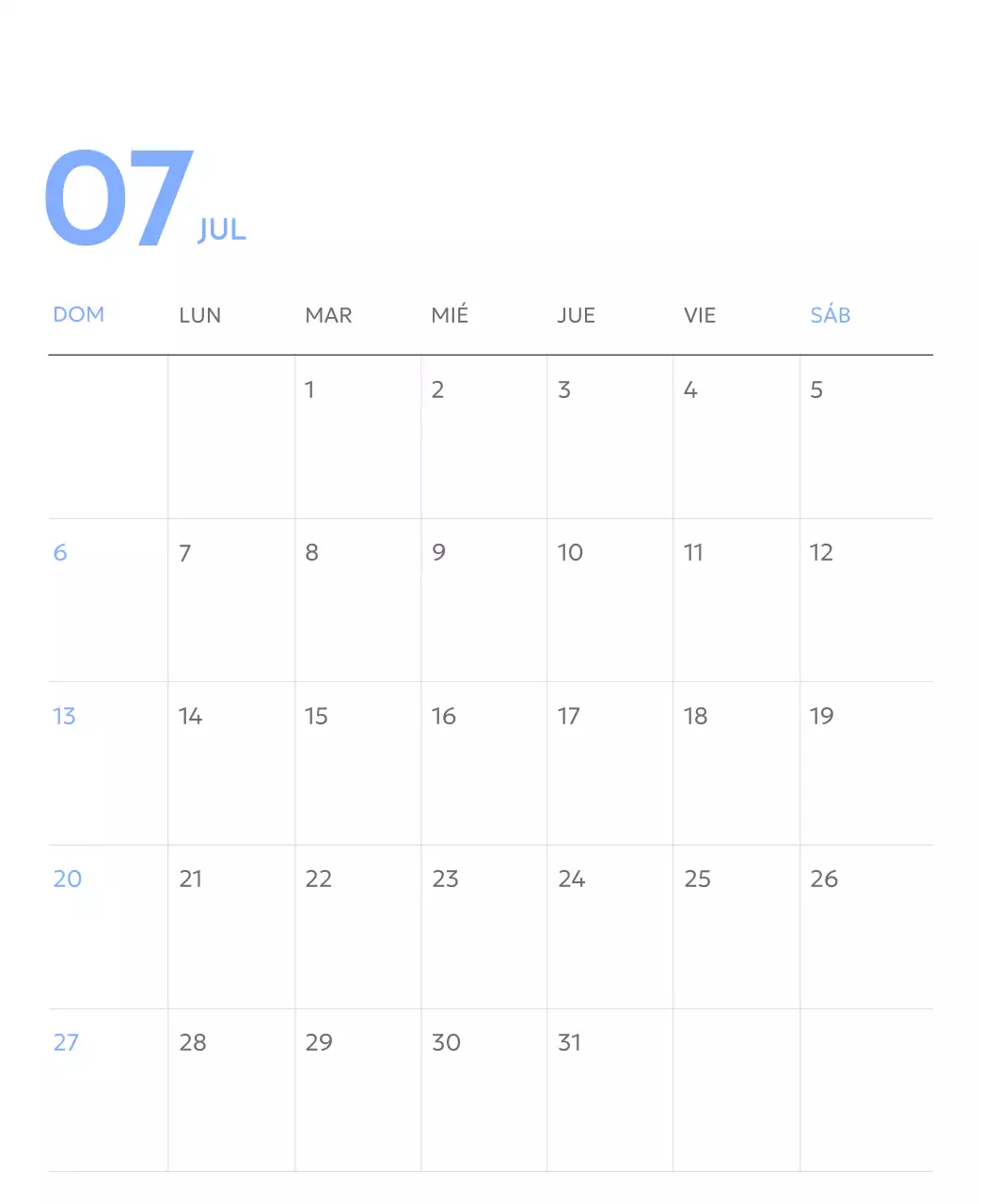 Calendario fotográfico de seguimiento de objetivos con un toque de azul