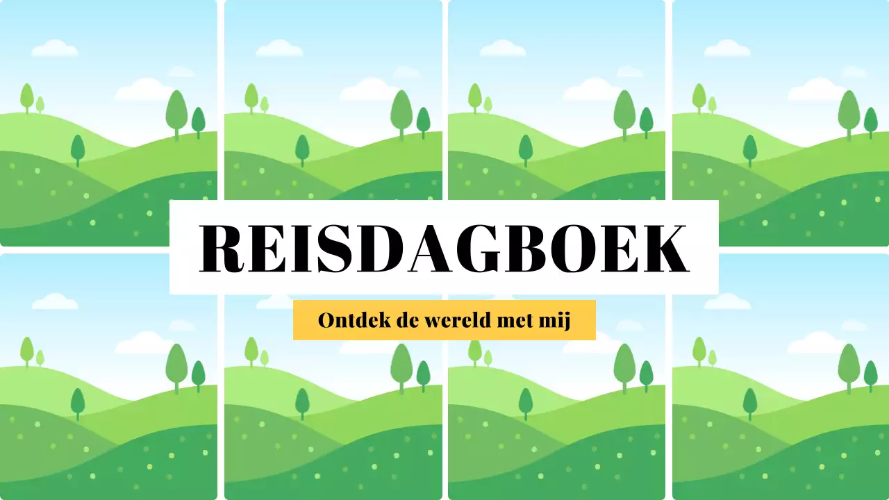 blauw geel esthetisch reisdagboek moderne stijl