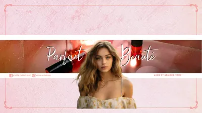 pink elegant beauty advertisement youtube channel art
