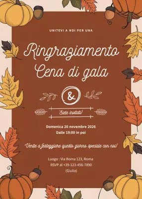 Invito al Ringraziamento rustico marrone
