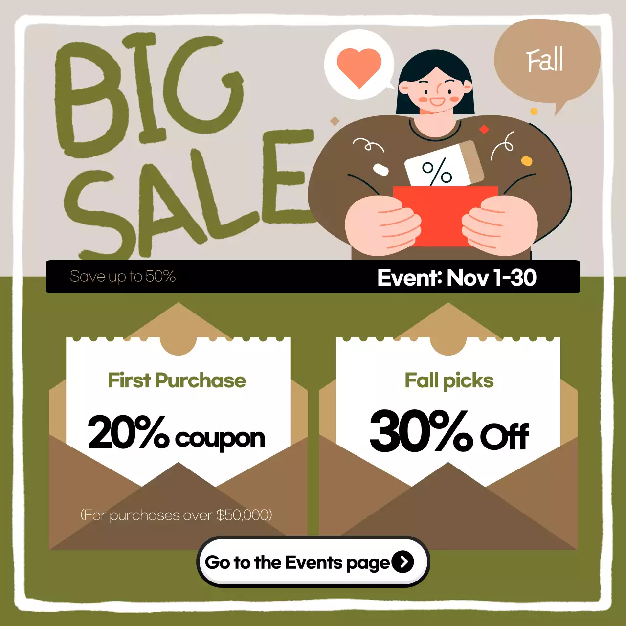 Green Trendy Fall Promotion Instagram Carousel