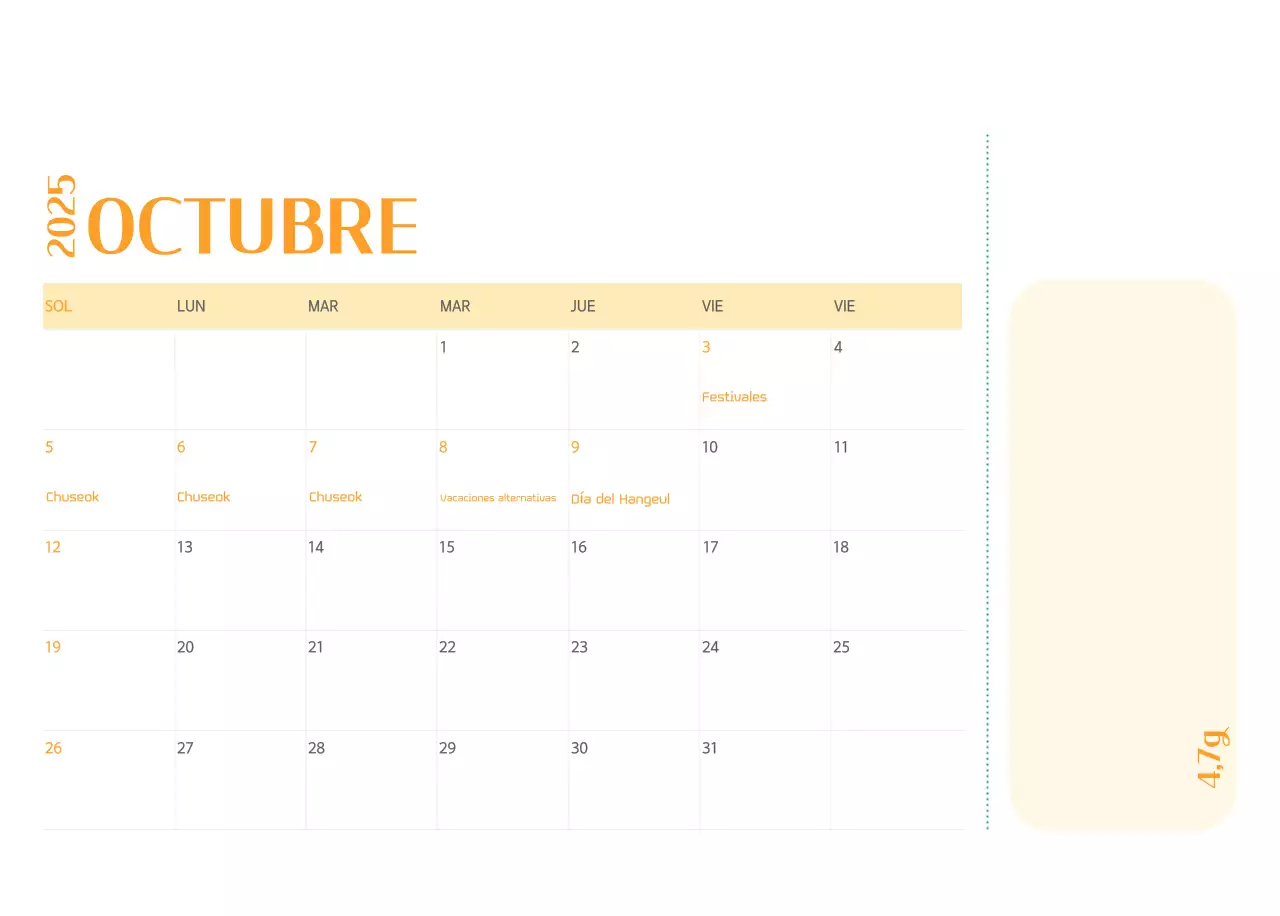Calendario hospitalario en marco de fotos verde