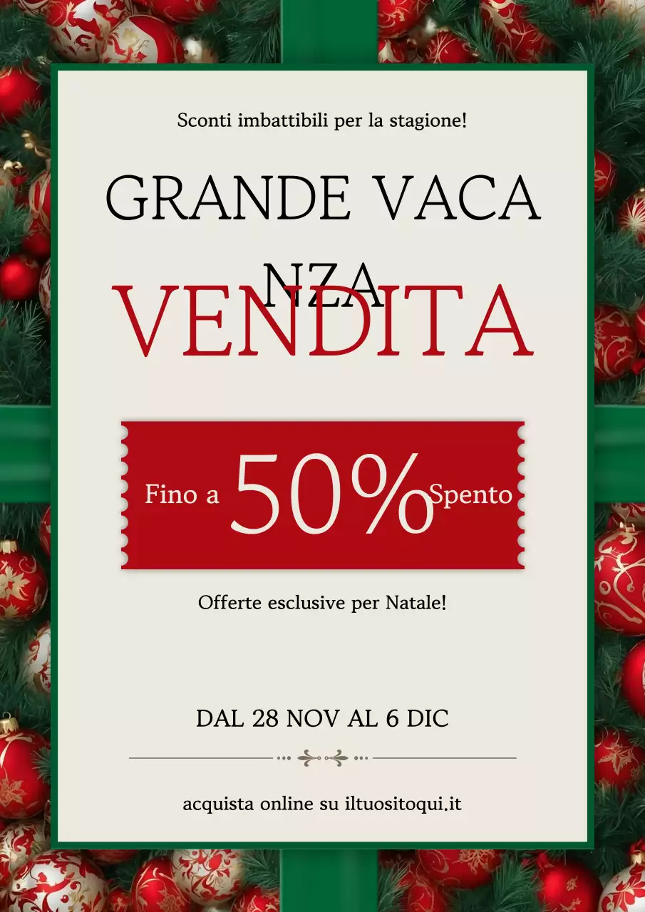 promozione rossa festiva per le vacanze