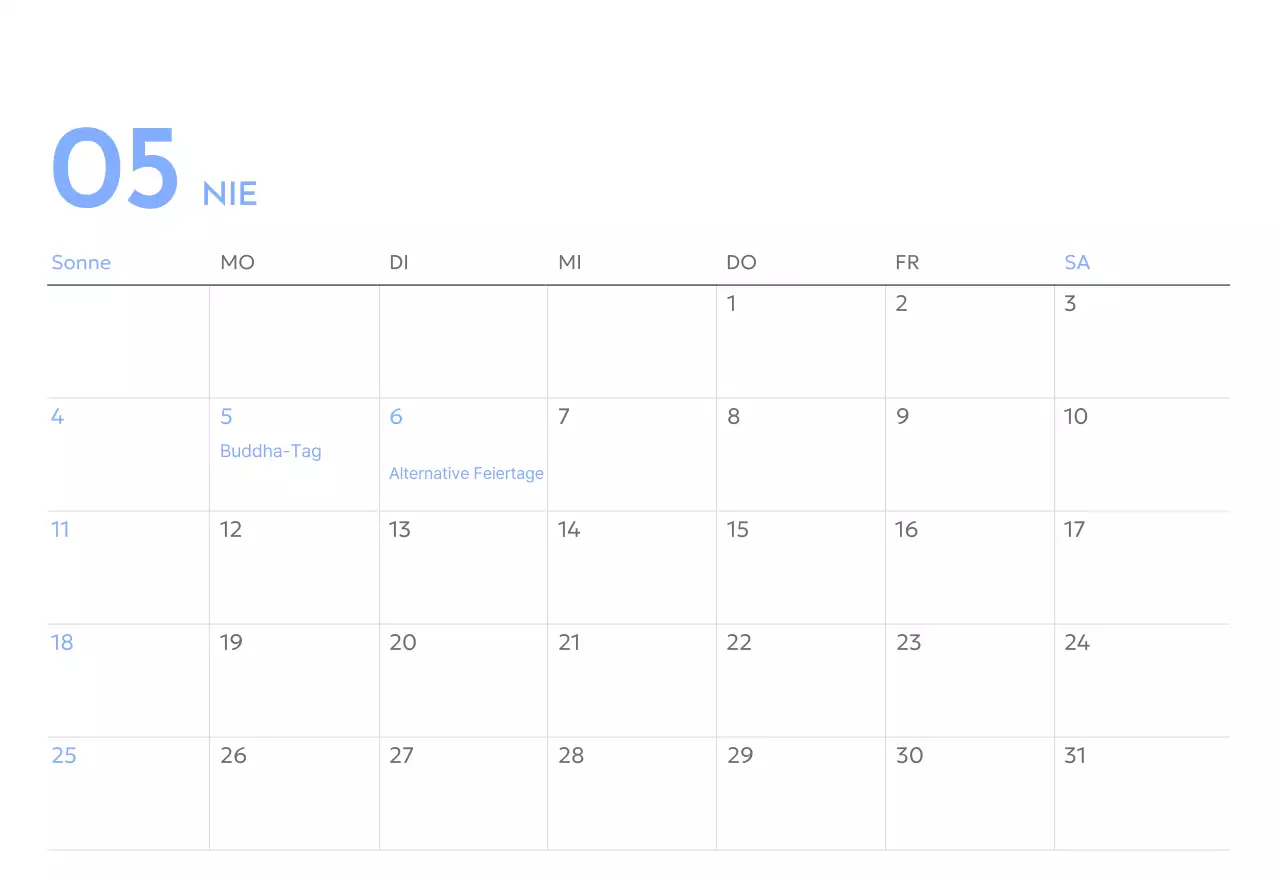 Foto-Zielverfolgungskalender mit einem Hauch von Blau