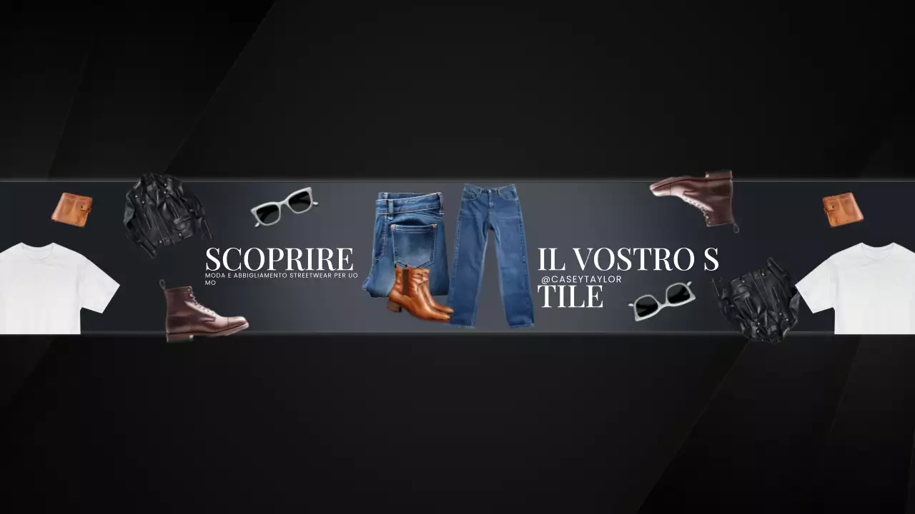 Canale YouTube Moda Uomo Moderna Nera Arte