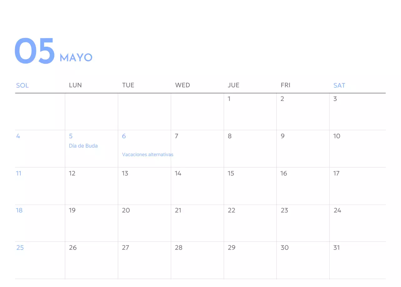 Calendario fotográfico de seguimiento de objetivos con un toque de azul